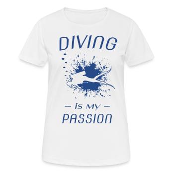 Diving - Frauen T-Shirt atmungsaktiv - Weiß - Vorne - AI Model Female 172 dark (172cm)