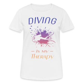 diving - Frauen T-Shirt atmungsaktiv - Weiß - Vorne - AI Model Female 172 dark (172cm)