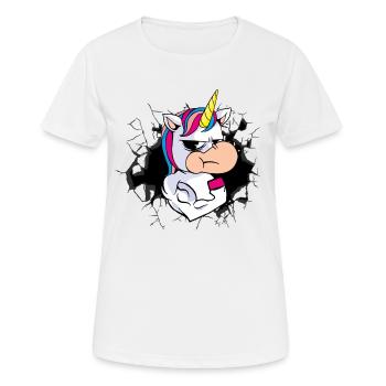 Einhorn Muskeln Power - Frauen T-Shirt atmungsaktiv - Weiß - Vorne - AI Model Female 172 dark (172cm)