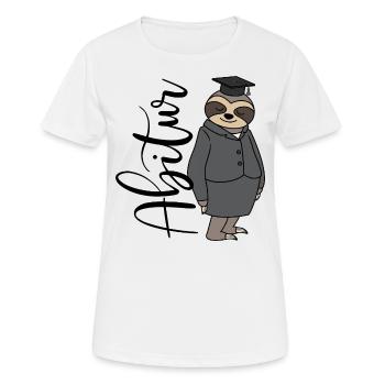 Abschluss Faultier Frau Abi Schulabschluss Abitur - Frauen T-Shirt atmungsaktiv - Weiß - Vorne - AI Model Female 172 dark (172cm)