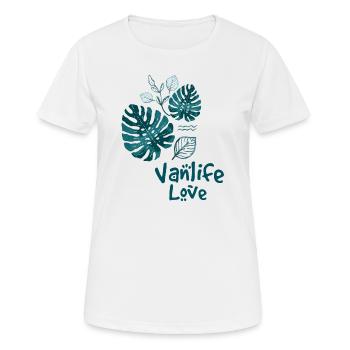 Vanlife Love jungle print - Women's Breathable T-Shirt - white - Front - AI Model Female 172 dark (172cm)