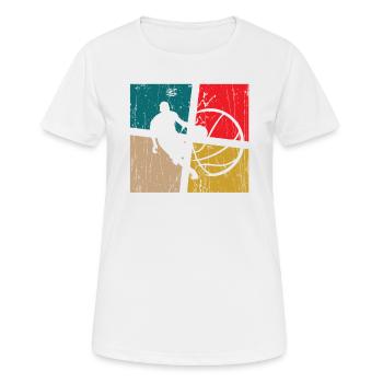 Ball Love Basketball Joueur d’équipe parfait - T-shirt respirant Femme - blanc - Devant - AI Model Female 172 dark (172cm)