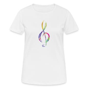Musican Lover Casque Juste de la musique - T-shirt respirant Femme - blanc - Devant - AI Model Female 172 dark (172cm)