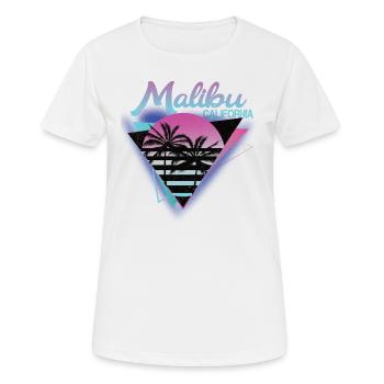 70er 80er In Der Kalifornischen Stadt Malibu - Frauen T-Shirt atmungsaktiv - Weiß - Vorne - AI Model Female 172 dark (172cm)