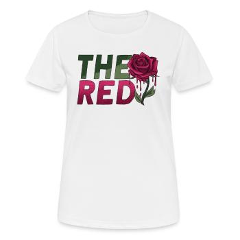 Die Rote Japanische Retro Rosen-grafik - Frauen T-Shirt atmungsaktiv - Weiß - Vorne - AI Model Female 172 dark (172cm)