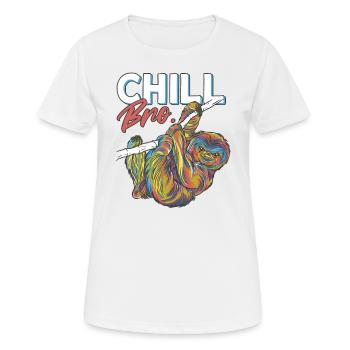 Sloth Chill Bro C’est comme ça - T-shirt respirant Femme - blanc - Devant - AI Model Female 172 dark (172cm)