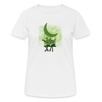 Deux squelettes sont assis sur une balançoire et - T-shirt respirant Femme - blanc - Devant - AI Model Female 172 dark (172cm)