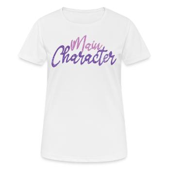 Cool Writing Protagonist Der Hauptfigur - Frauen T-Shirt atmungsaktiv - Weiß - Vorne - AI Model Female 172 dark (172cm)