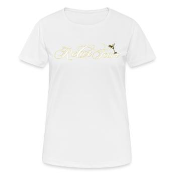 Cooles Writing Relax Team - Frauen T-Shirt atmungsaktiv - Weiß - Vorne - AI Model Female 172 dark (172cm)