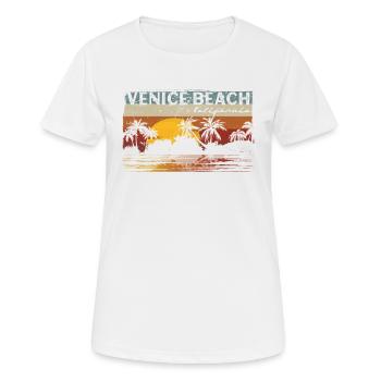 Années 70 80 Dans la ville californienne de Venice Beach - T-shirt respirant Femme - blanc - Devant - AI Model Female 172 dark (172cm)