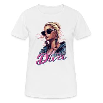 Strahlen Sie Strahlend Diva - Frauen T-Shirt atmungsaktiv - Weiß - Vorne - AI Model Female 172 dark (172cm)