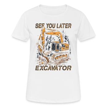 Construction de routes jusqu’à plus tard excavatrices - T-shirt respirant Femme - blanc - Devant - AI Model Female 172 dark (172cm)