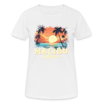 70 ' s 80 ' s dans la ville californienne de Malibu - T-shirt respirant Femme - blanc - Devant - AI Model Female 172 dark (172cm)