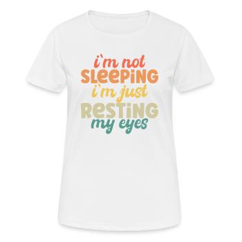Je ne dors pas, je me repose les yeux - T-shirt respirant Femme - blanc - Devant - AI Model Female 172 dark (172cm)