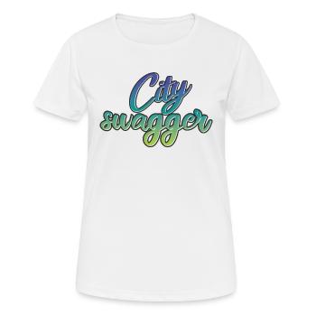 Design City Swagger - T-shirt respirant Femme - blanc - Devant - AI Model Female 172 dark (172cm)