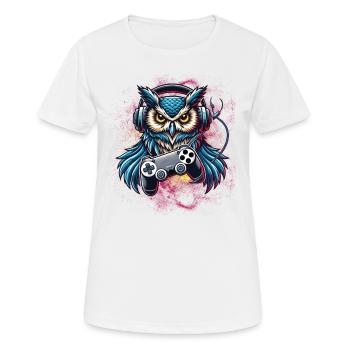 Verbessern Sie Ihren Stil Mit Unserer Gaming-eule - Frauen T-Shirt atmungsaktiv - Weiß - Vorne - AI Model Female 172 dark (172cm)