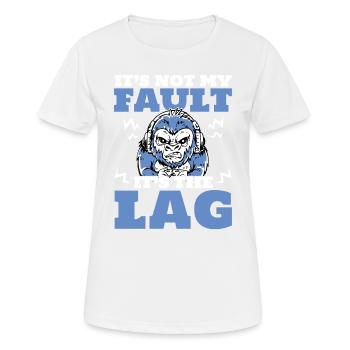 Jouer au jeu à la manette "ce n’est pas de ma faute, - T-shirt respirant Femme - blanc - Devant - AI Model Female 172 dark (172cm)