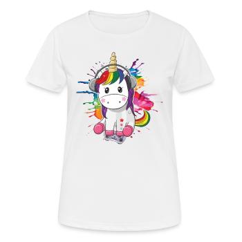 Play Controller Gaming Unicorn Controller - T-shirt respirant Femme - blanc - Devant - AI Model Female 172 dark (172cm)