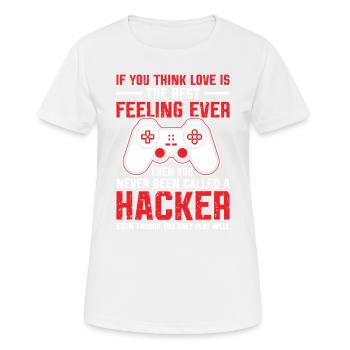 Play Controller Gaming Liebe Ist Das Beste Gefühl - Frauen T-Shirt atmungsaktiv - Weiß - Vorne - AI Model Female 172 dark (172cm)