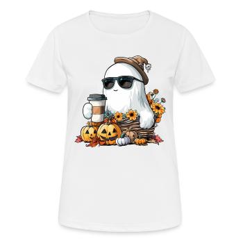 Halloween : Votre sympathique Boo-crew local - T-shirt respirant Femme - blanc - Devant - AI Model Female 172 dark (172cm)