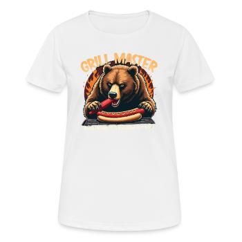 Grill master : Même les ours aiment un bon coup de feu - T-shirt respirant Femme - blanc - Devant - AI Model Female 172 dark (172cm)