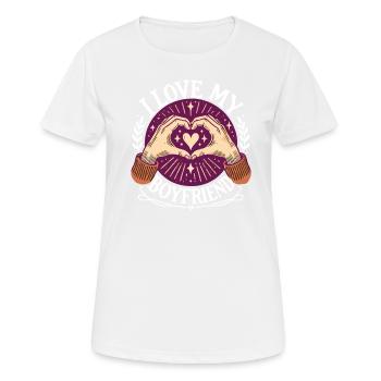 J’aime mon copain Bonne fête du Nouvel An - T-shirt respirant Femme - blanc - Devant - AI Model Female 172 dark (172cm)