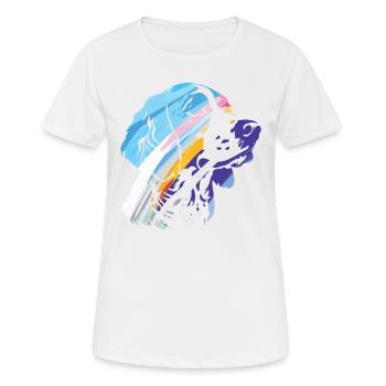 Poussez le style au niveau supérieur avec notre Cool Dog - T-shirt respirant Femme - blanc - Devant - AI Model Female 172 dark (172cm)