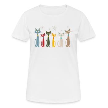 La vie est meilleure avec les chats - T-shirt respirant Femme - blanc - Devant - AI Model Female 172 dark (172cm)