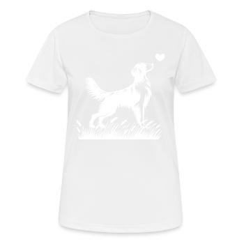 Poussez le style au niveau supérieur avec notre Cool Dog - T-shirt respirant Femme - blanc - Devant - AI Model Female 172 dark (172cm)