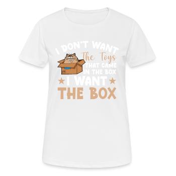Katze Ich Will Das Spielzeug Nicht, Das In Der - Frauen T-Shirt atmungsaktiv - Weiß - Vorne - AI Model Female 172 dark (172cm)