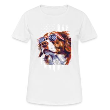 Poussez le style au niveau supérieur avec notre Cool Dog - T-shirt respirant Femme - blanc - Devant - AI Model Female 172 dark (172cm)