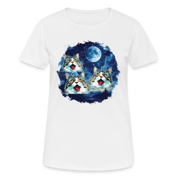 La vie est meilleure avec les chats - T-shirt respirant Femme - blanc - Devant - AI Model Female 172 dark (172cm)