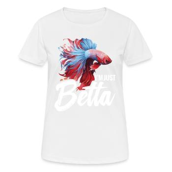 Je ne suis qu’un poisson betta - T-shirt respirant Femme - blanc - Devant - AI Model Female 172 dark (172cm)