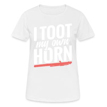 Piccolos, I make my own horn - Women's Breathable T-Shirt - white - Front - AI Model Female 172 dark (172cm)