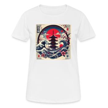 Traditionelle Japanische Pagode, - Frauen T-Shirt atmungsaktiv - Weiß - Vorne - AI Model Female 172 dark (172cm)