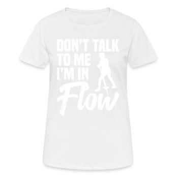 Pogo-stick „sprich Nicht Mit Mir, Ich Bin Im - Frauen T-Shirt atmungsaktiv - Weiß - Vorne - AI Model Female 172 dark (172cm)