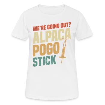 On sort ? Bâton de pogo d’alpaga - T-shirt respirant Femme - blanc - Devant - AI Model Female 172 dark (172cm)