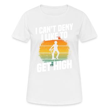 pogo stick "Je ne peux pas nier que j’aime - T-shirt respirant Femme - blanc - Devant - AI Model Female 172 dark (172cm)