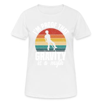 pogo-stick : Je suis la preuve que le - T-shirt respirant Femme - blanc - Devant - AI Model Female 172 dark (172cm)