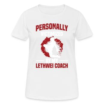 Victime personnelle de mon entraîneur Lethwei - T-shirt respirant Femme - blanc - Devant - AI Model Female 172 dark (172cm)