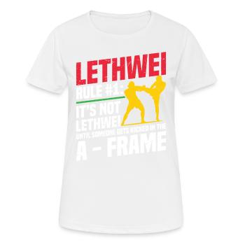 Lethwei Ist Kein Sport, Sondern Ein Lebensstil - Frauen T-Shirt atmungsaktiv - Weiß - Vorne - AI Model Female 172 dark (172cm)