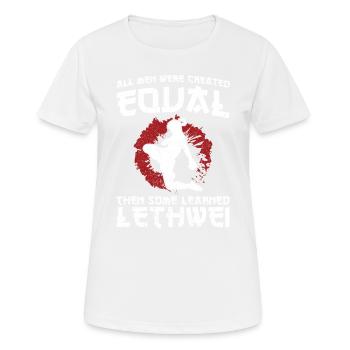 Alle Menschen Wurden Gleich Geschaffen, Damals - Frauen T-Shirt atmungsaktiv - Weiß - Vorne - AI Model Female 172 dark (172cm)