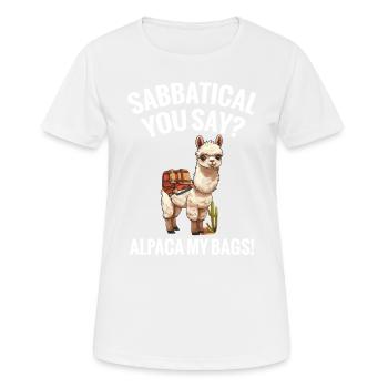 Sabbatique vous dites alpaga mes sacs ! - T-shirt respirant Femme - blanc - Devant - AI Model Female 172 dark (172cm)