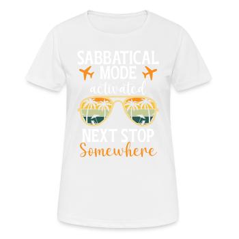 Mode sabbatique activé : prochain arrêt quelque part - T-shirt respirant Femme - blanc - Devant - AI Model Female 172 dark (172cm)