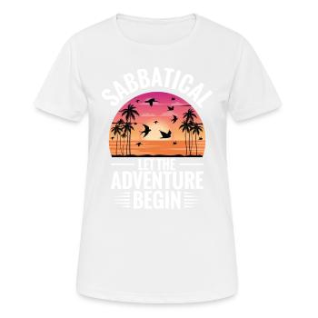Congé sabbatique, que l’aventure commence - T-shirt respirant Femme - blanc - Devant - AI Model Female 172 dark (172cm)