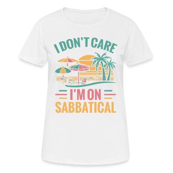 Je m’en fiche, je suis en congé sabbatique - T-shirt respirant Femme - blanc - Devant - AI Model Female 172 dark (172cm)