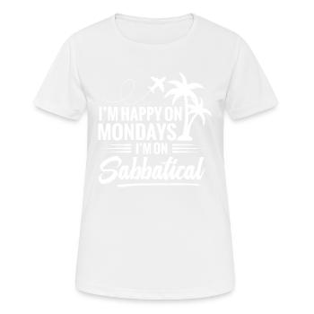 Le lundi, je suis heureuse quand je prends une année sabbatique - T-shirt respirant Femme - blanc - Devant - AI Model Female 172 dark (172cm)