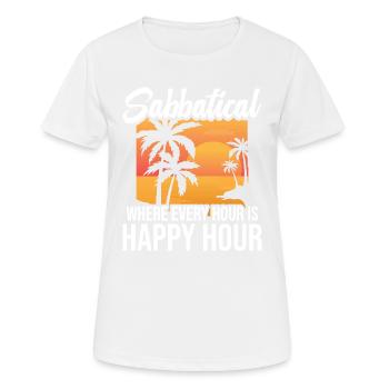 Congé sabbatique, où chaque heure est l’heure de l’apéro - T-shirt respirant Femme - blanc - Devant - AI Model Female 172 dark (172cm)