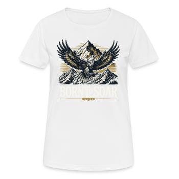 Mountains Nature And Eagle Born To Soar - Women's Breathable T-Shirt - white - Front - AI Model Female 172 dark (172cm)