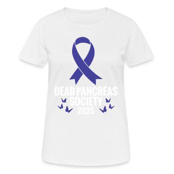 Dead Pancreas Society 2025 - Frauen T-Shirt atmungsaktiv - Weiß - Vorne - AI Model Female 172 dark (172cm)